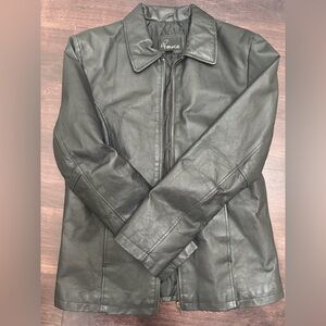 Black Leather Jacket for Women Size Large